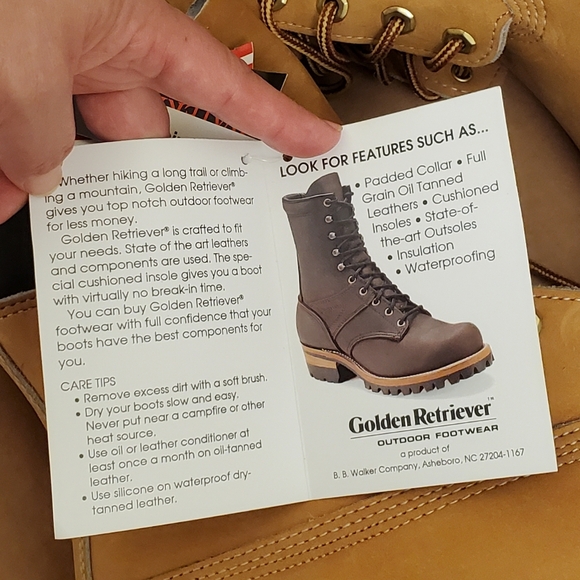 🤩New with tags and box Vintage Golden Retriever waterproof leather boots size 8 - Picture 9 of 16